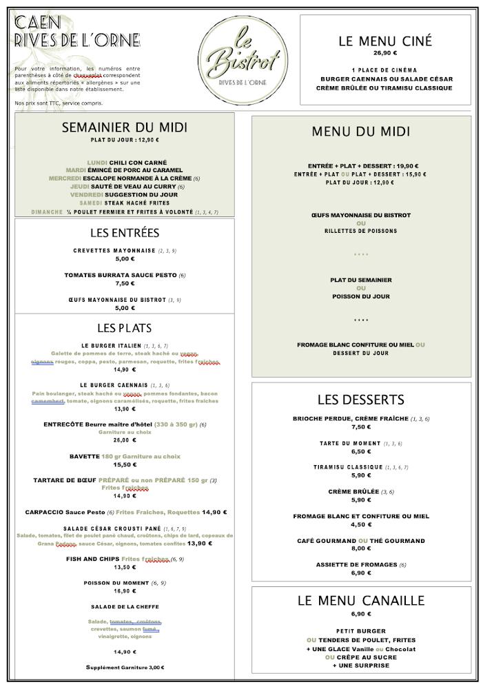 Le Bistrot - Menu Image 1